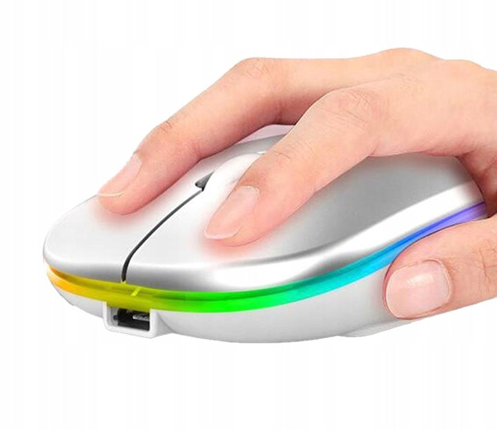 WIRELESS RGB MOUSE FOR LAPTOP USB MOUSE Color white