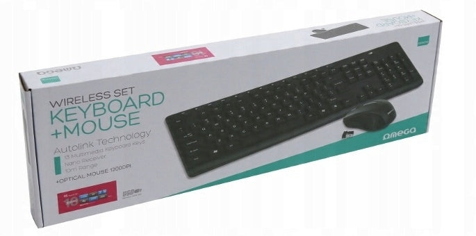 WIRELESS SET Keyboard + wireless Mouse 1200DPI OMEGA Manufacturer code OKM071B