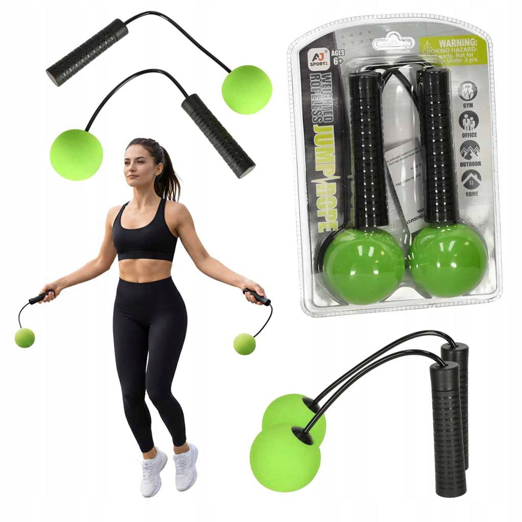 WIRELESS SKIPPING ROPE WITHOUT ROPE CARDIO FITNESS TRAINING WITH BALLS
