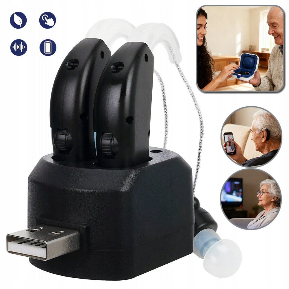 WIRELESS SOUND DEVICE, DIGITAL SPEAKER FOR SENIORS, BLACK