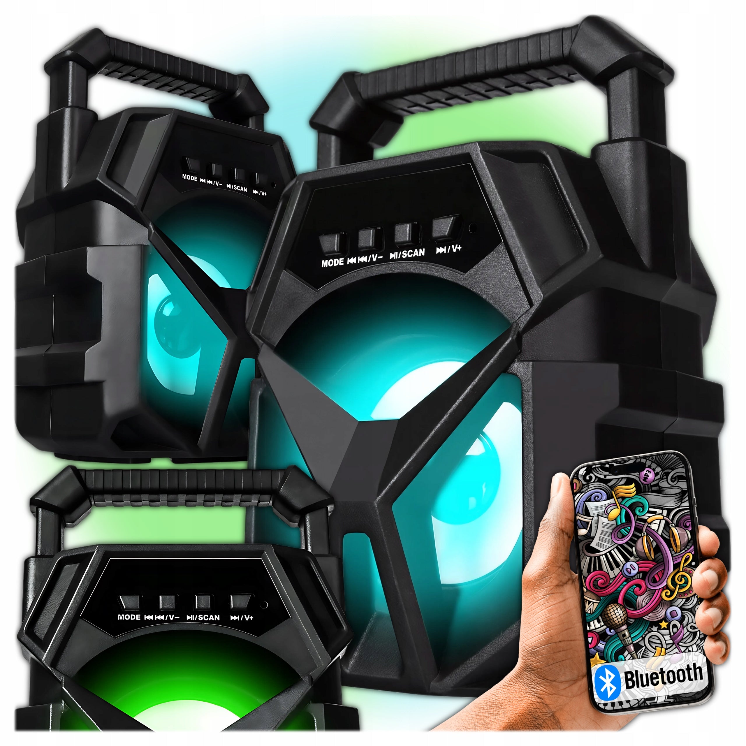 WIRELESS SPEAKER 400W BLUETOOTH PORTABLE RADIO FM USB SD MOBILE LED