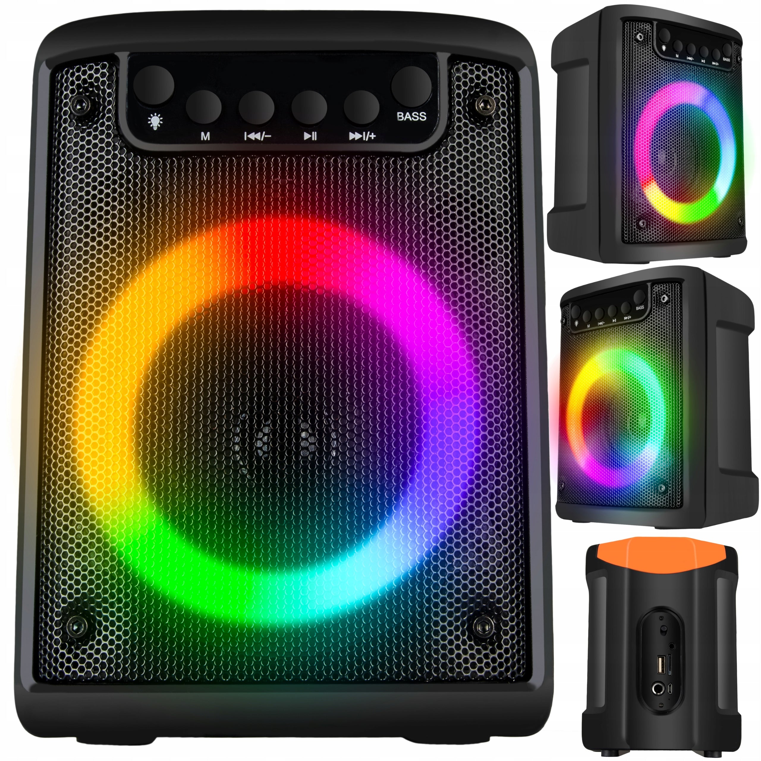 WIRELESS SPEAKER 500W BLUETOOTH PORTABLE RADIO FM USB SD MOBILE LED