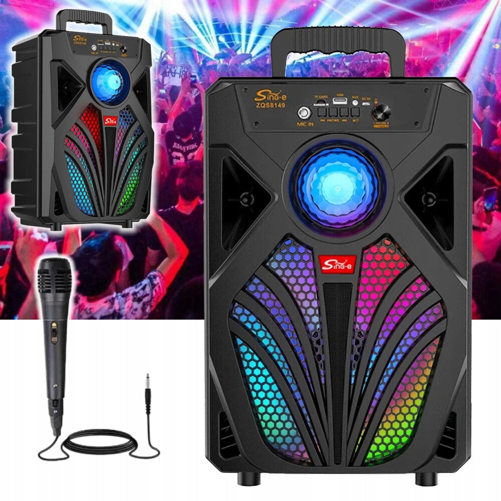 WIRELESS SPEAKER BOOMBOX MOBILE SOUND SYSTEM KARAOKE WITH microphone