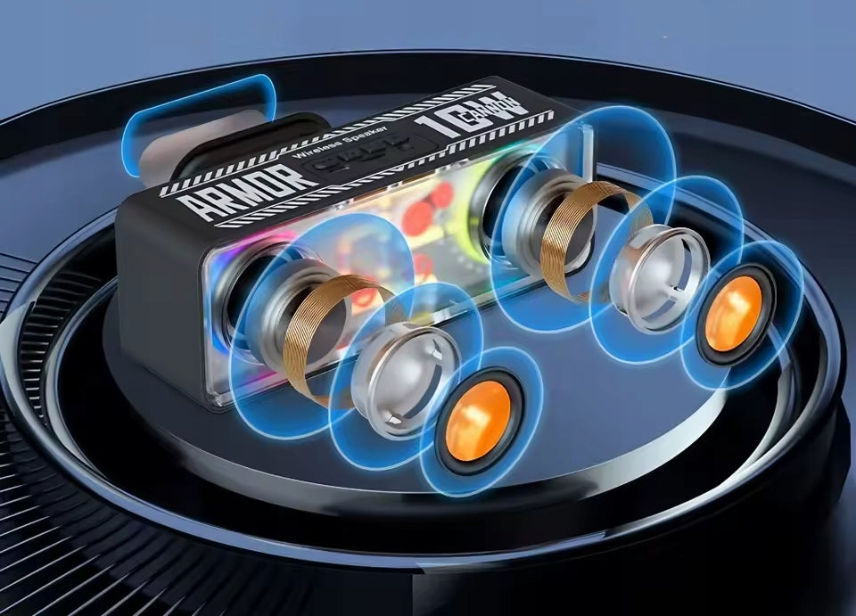 WIRELESS SPEAKER CYBERPUNK A39 STYLISH STRONG BLUETOOTH RGB 10W BLACK Packaging status original