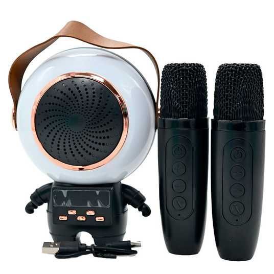 WIRELESS SPEAKER MINI KARAOKE BLUETOOTH RGB 2 MICROPHONES CLOCK BLACK Manufacturer code TK-66
