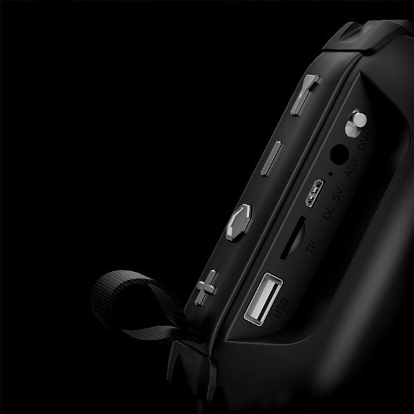 WIRELESS SPEAKER PORTABLE BLUETOOTH BOOMBOX RADIO FM USB AUX FLASHLIGHT Color black