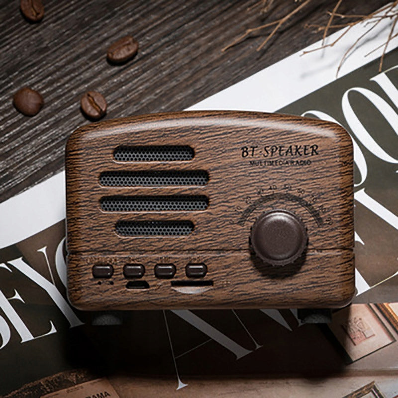 WIRELESS SPEAKER RADIO BT VINTAGE RETRO 400MAH 5V 3W DARK WOOD Packaging status original