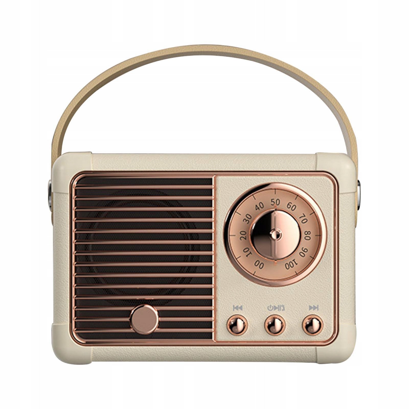 WIRELESS SPEAKER RADIO BT VINTAGE RETRO STYLE 400MAH 5V 3W BEIGE Packaging status original