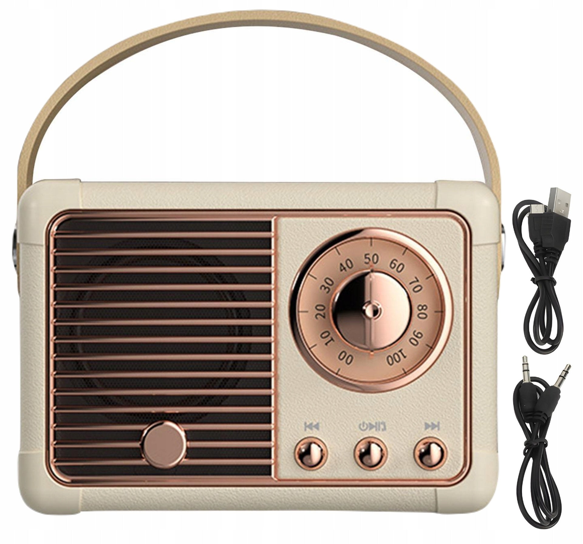 WIRELESS SPEAKER RADIO BT VINTAGE RETRO STYLE 400MAH 5V 3W BEIGE