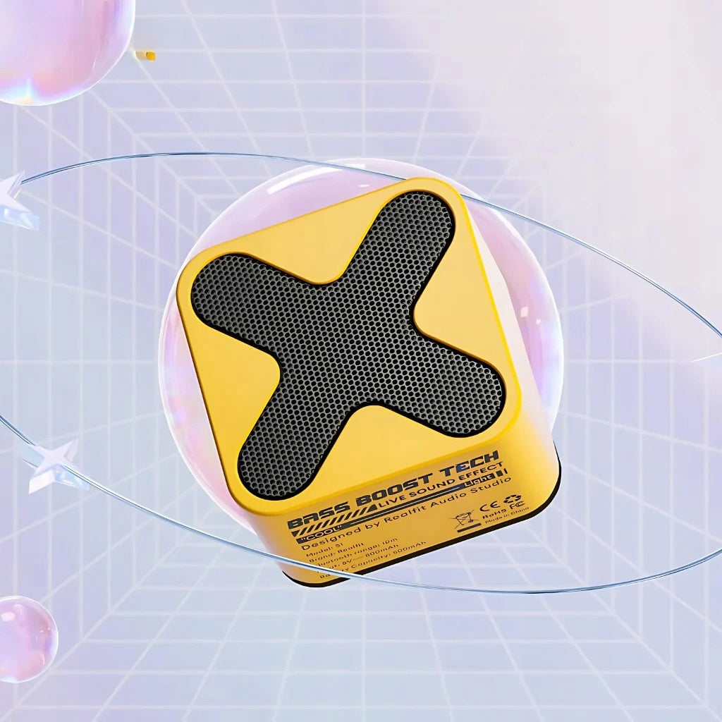 WIRELESS SPEAKER REALFIT S1 MINI BT BLUETOOTH 500MAH 5V YELLOW-BLACK Packaging status original
