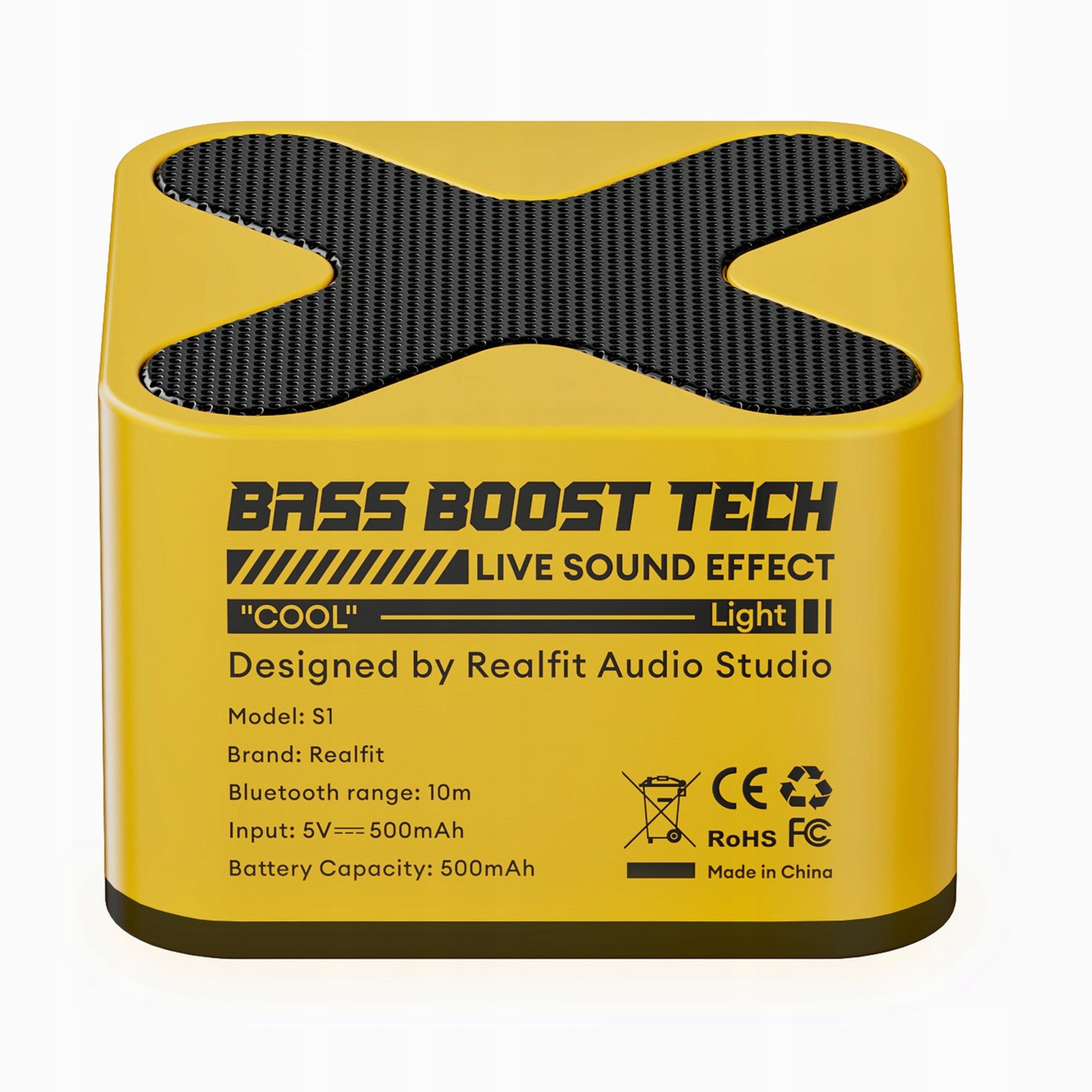 WIRELESS SPEAKER REALFIT S1 MINI BT BLUETOOTH 500MAH 5V YELLOW-BLACK