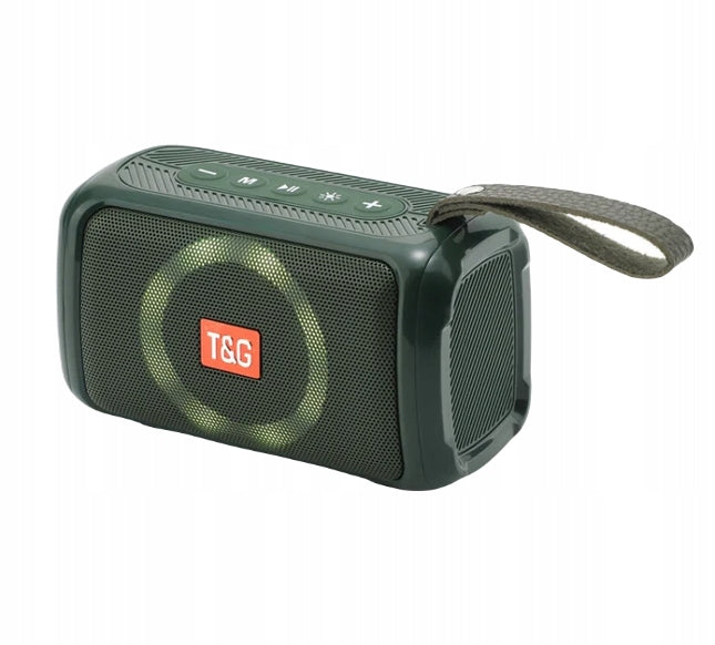 WIRELESS SPEAKER T&G TG193 POWERFUL BLUETOOTH RADIO LED MICROPHONE GREEN