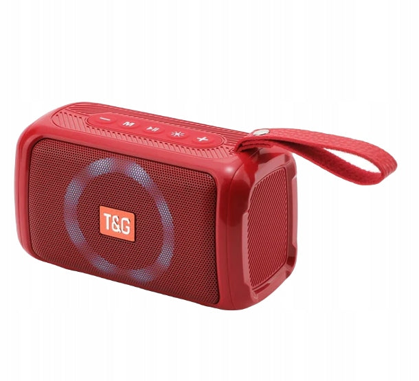 WIRELESS SPEAKER T&G TG193 POWERFUL BLUETOOTH RADIO LED MICROPHONE RED