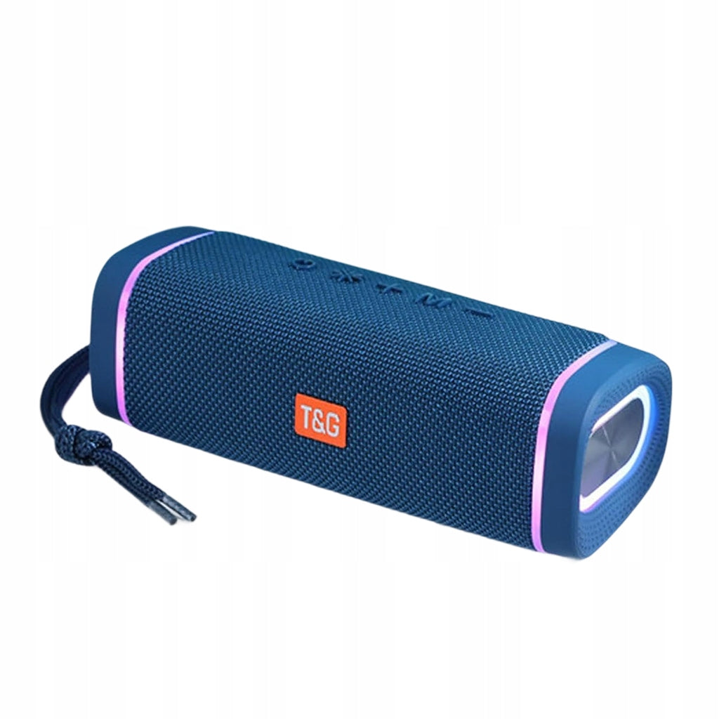 WIRELESS SPEAKER T&G TG375 BASS RADIO BLUETOOTH LED MICROPHONE BLUE