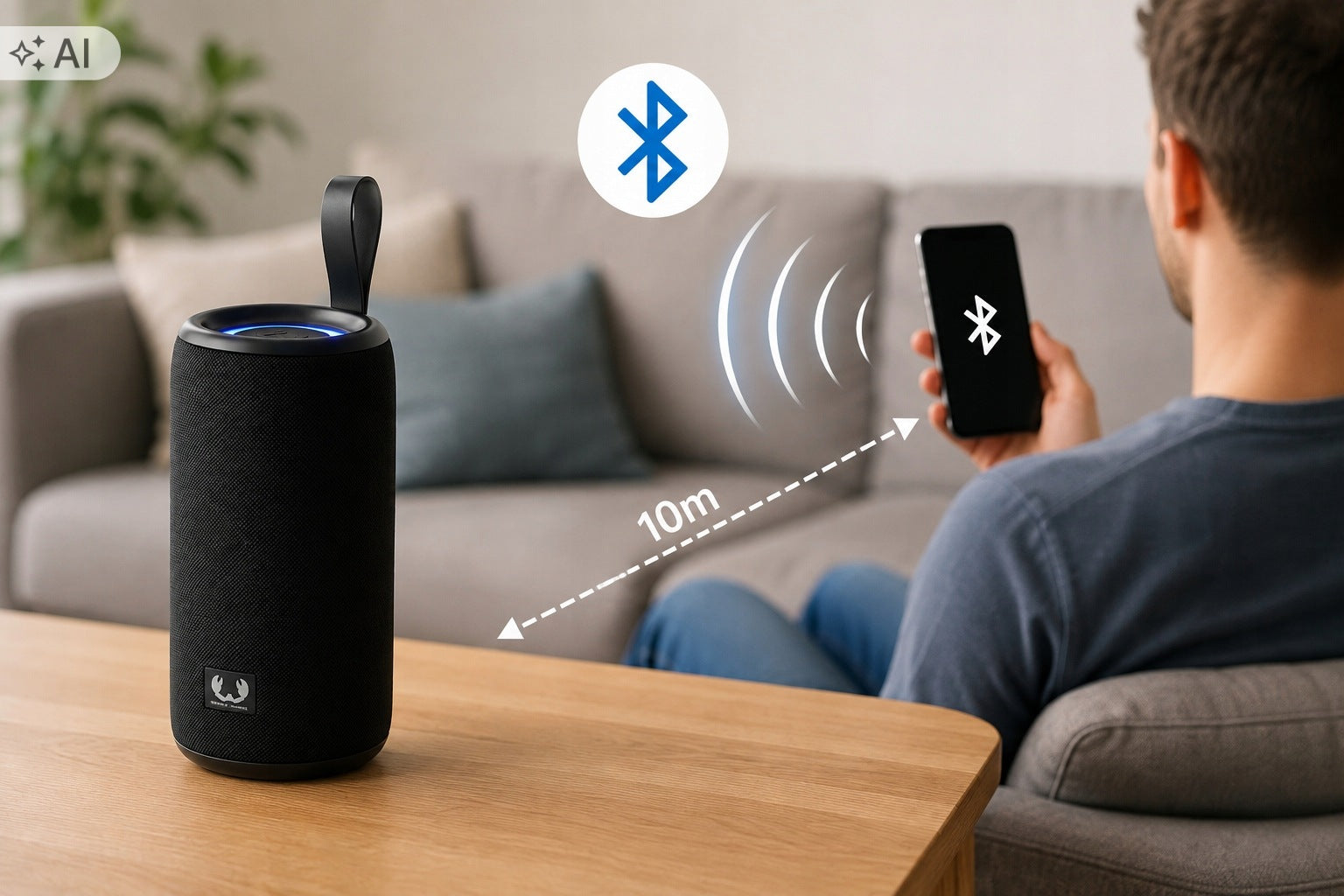 WIRELESS SPEAKER XL PORTABLE BLUETOOTH 5.4 FOR PHONE BLACK 24W LED Brand no brand