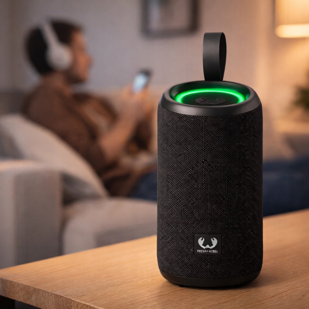 WIRELESS SPEAKER XL PORTABLE BLUETOOTH 5.4 FOR PHONE BLACK 24W LED Manufacturer code czarny głośnik świecący LED z paskiem tuba