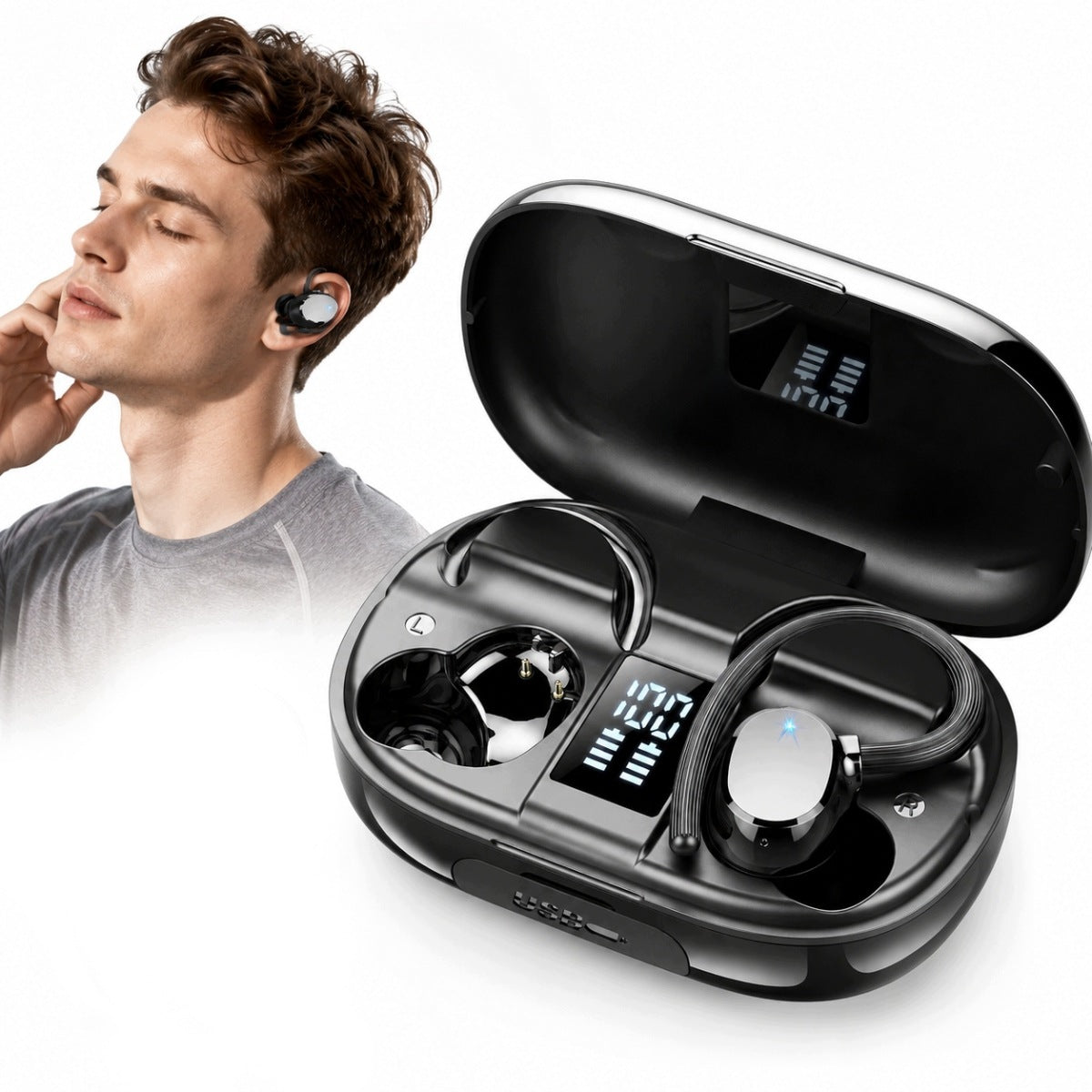 WIRELESS SPORTS HEADPHONES WITH LONG WORKING TIME 128H