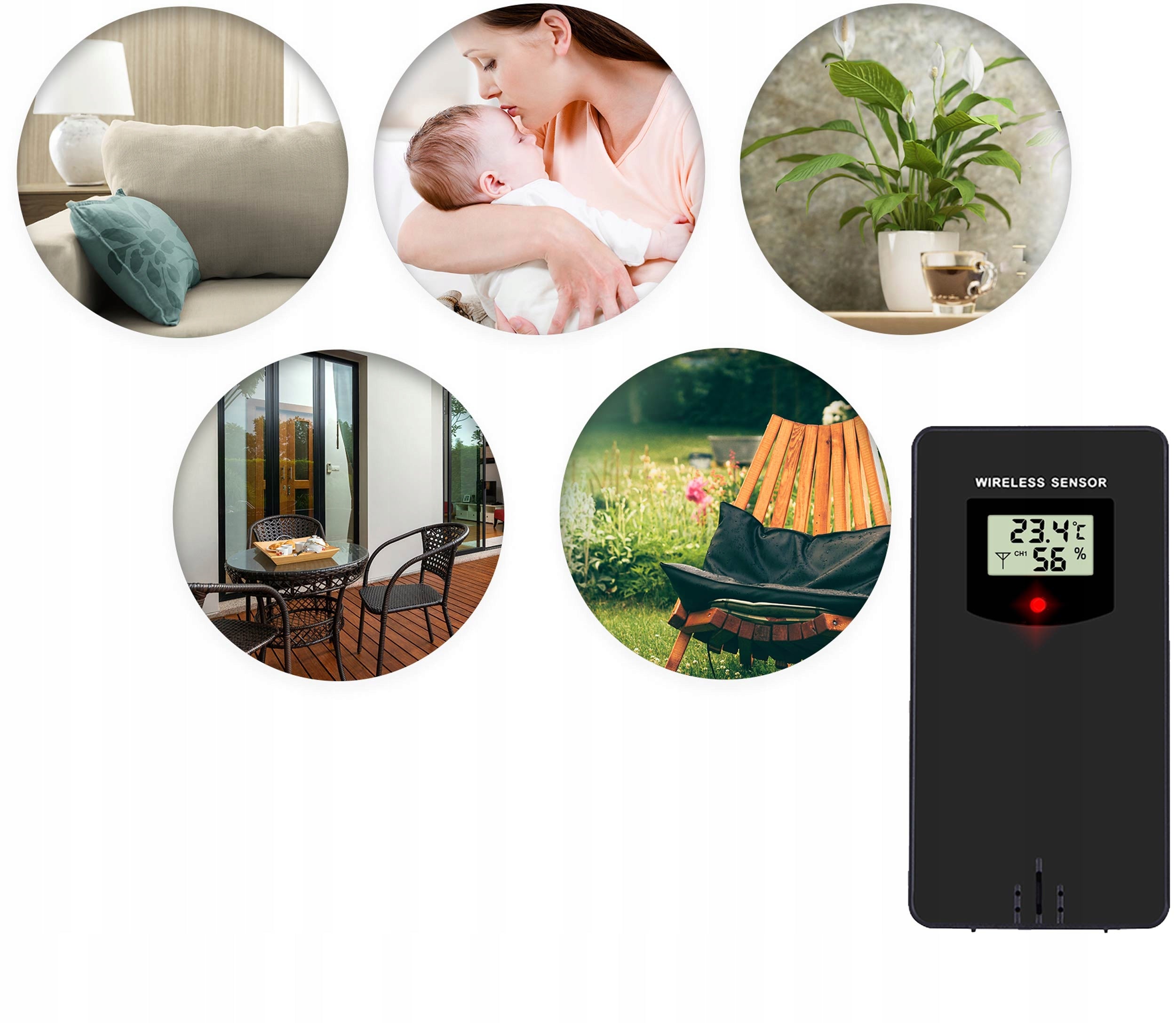 WIRELESS TEMPERATURE SENSOR FOR WEATHER STATION TRANSMITTER Batteries included no