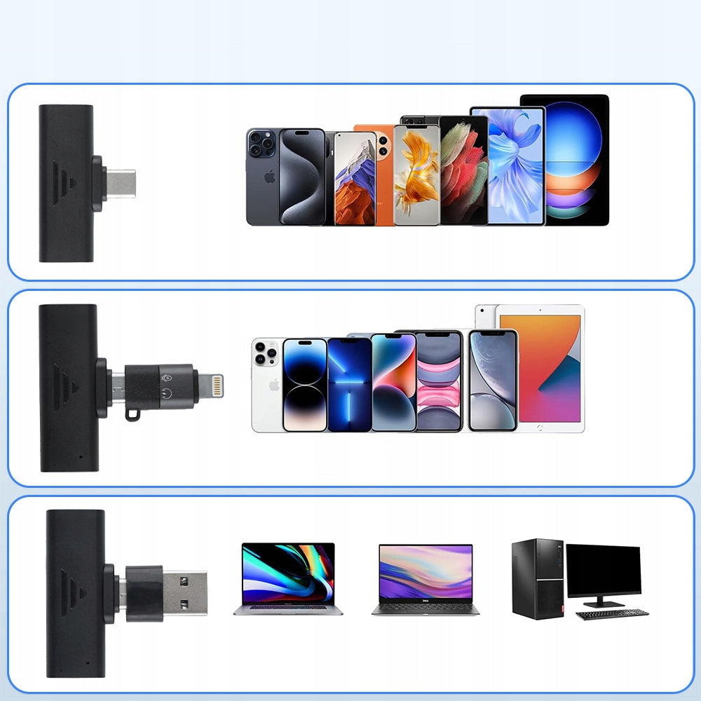 WIRELESS TIE MICROPHONE 2PCS USBC CLIP KIT 2 MICROPHONES Manufacturer code Mikrofon Bezprzewodowy Krawatowy