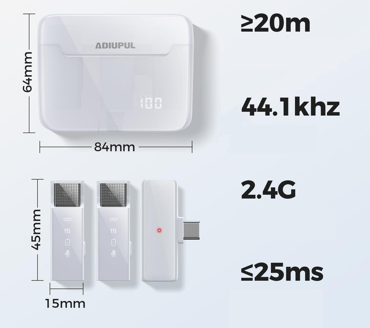 WIRELESS TIE MICROPHONE FOR ADIUPUL USB PHONE WITH CASE WHITE Manufacturer code KTJ