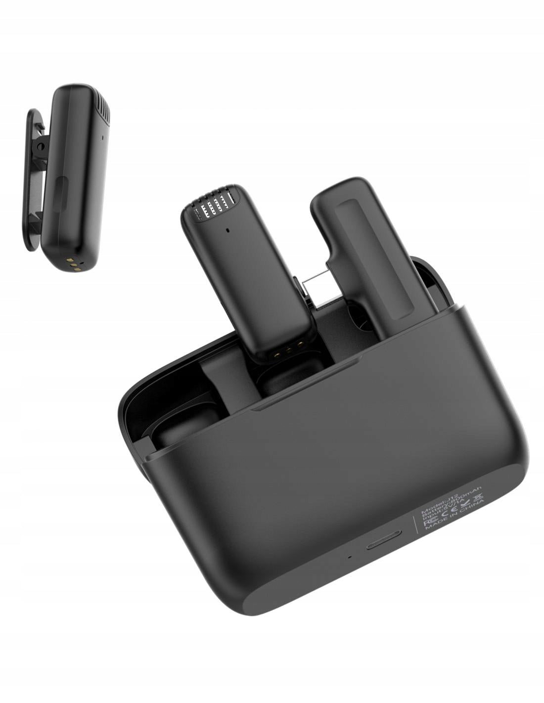 WIRELESS TIE MICROPHONE FOR USB-C PHONE RECEIVER TRANSMITTER Batteries included yes