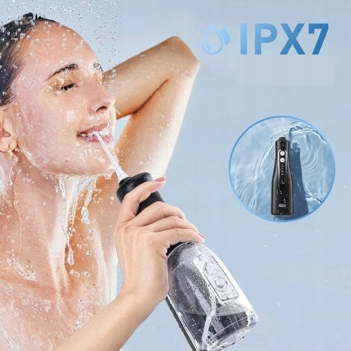 WIRELESS TOOTH IRRIGATOR 4 Modes 360° Rotary 300ML IPX7 Black Brand Lafe