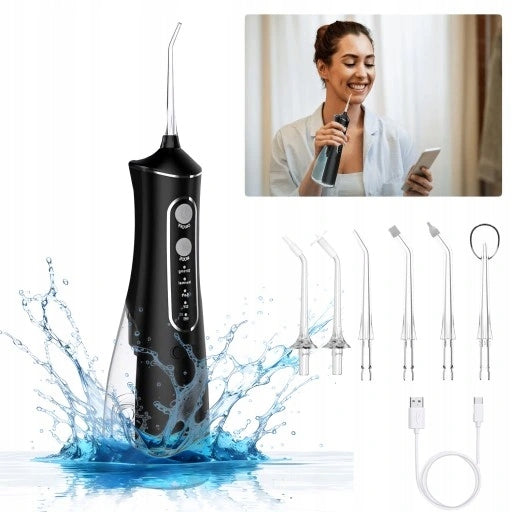 WIRELESS TOOTH IRRIGATOR 4 Modes 360° Rotary 300ML IPX7 Black