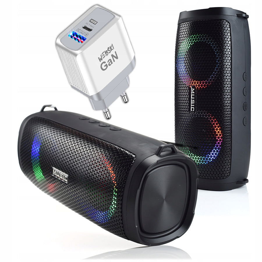 WIRELESS USB AUX RGB SPEAKER WITH RADIO+STRAP