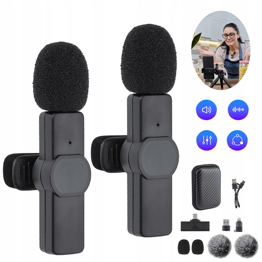 WIRELESS USB-C MINI LAPEL MICROPHONE FOR SMARTPHONE WITH ADAPTER
