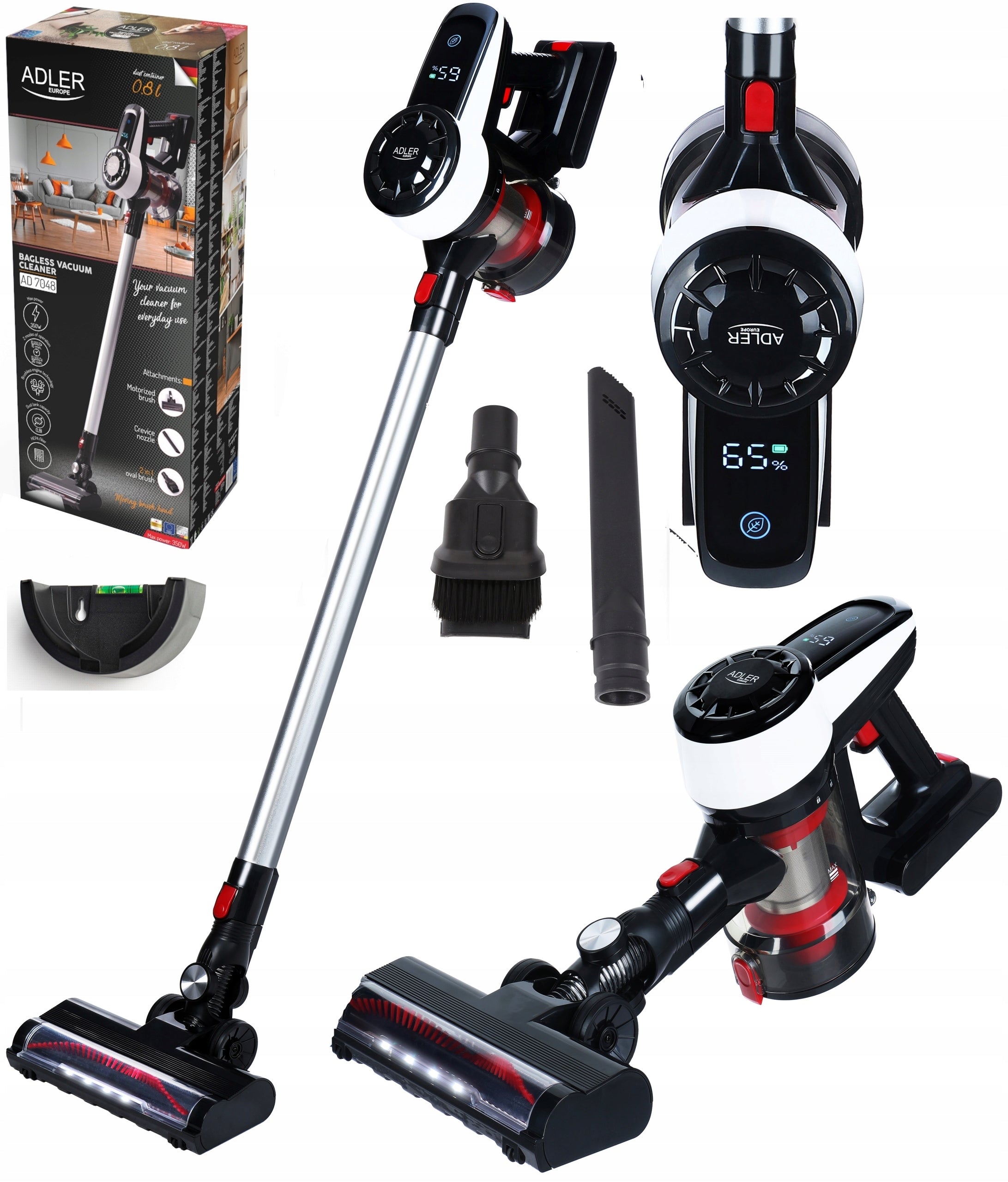 WIRELESS VACUUM CLEANER VERTICAL CYCLONE POWERFUL Adler AD7048 Brand ADLER