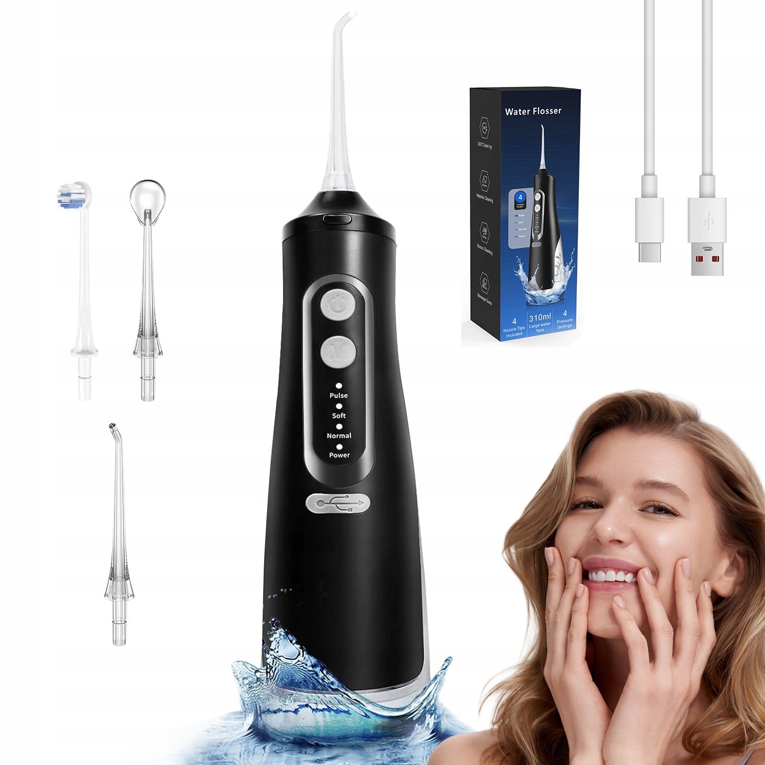 WIRELESS WATER IRRIGATOR FOR GUM TEETH 310ML 4 MODES USB 1500MAH
