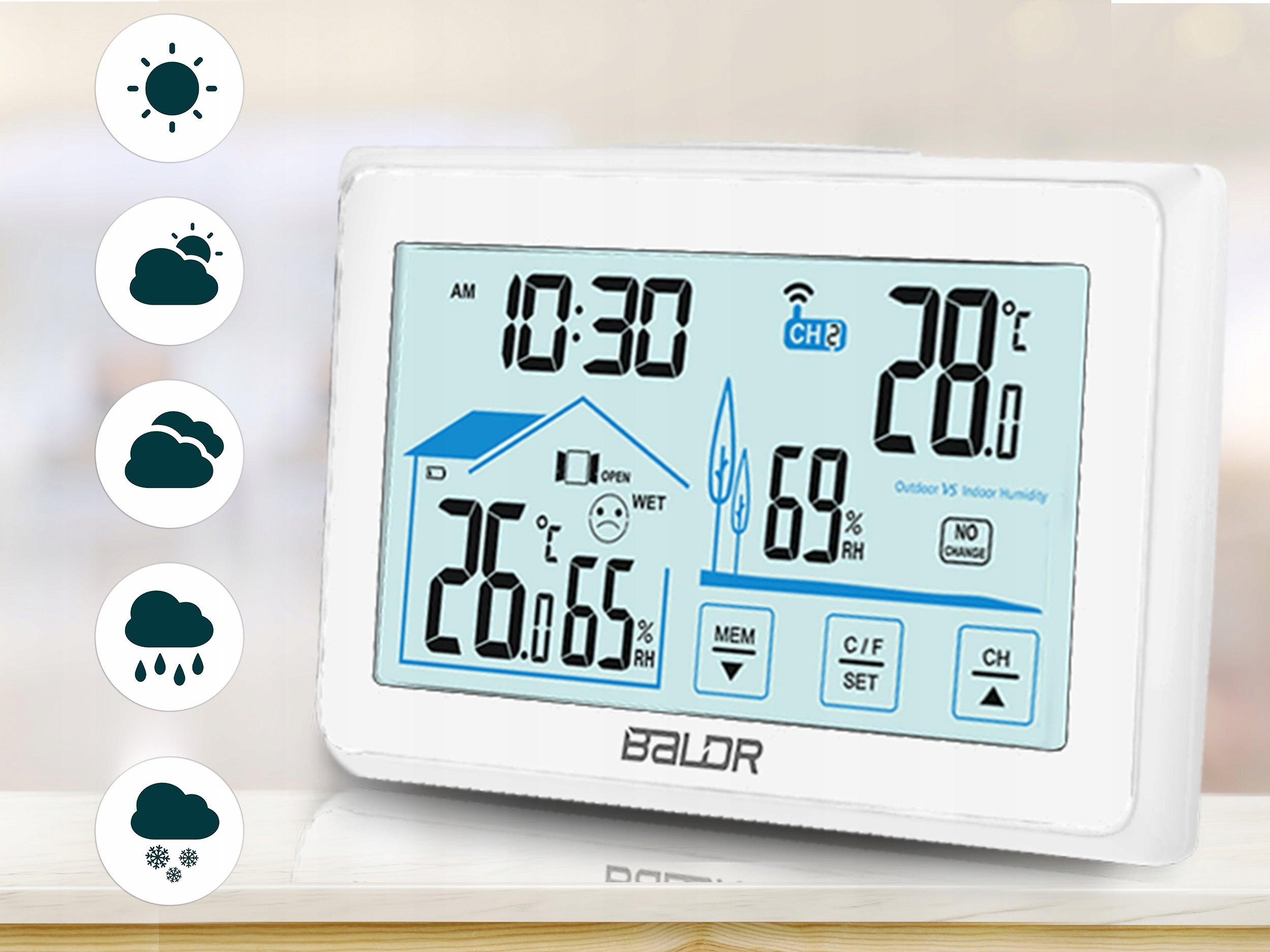 WIRELESS WEATHER STATION WEATHER HYGROMETER + SENSOR Manufacturer code 391001