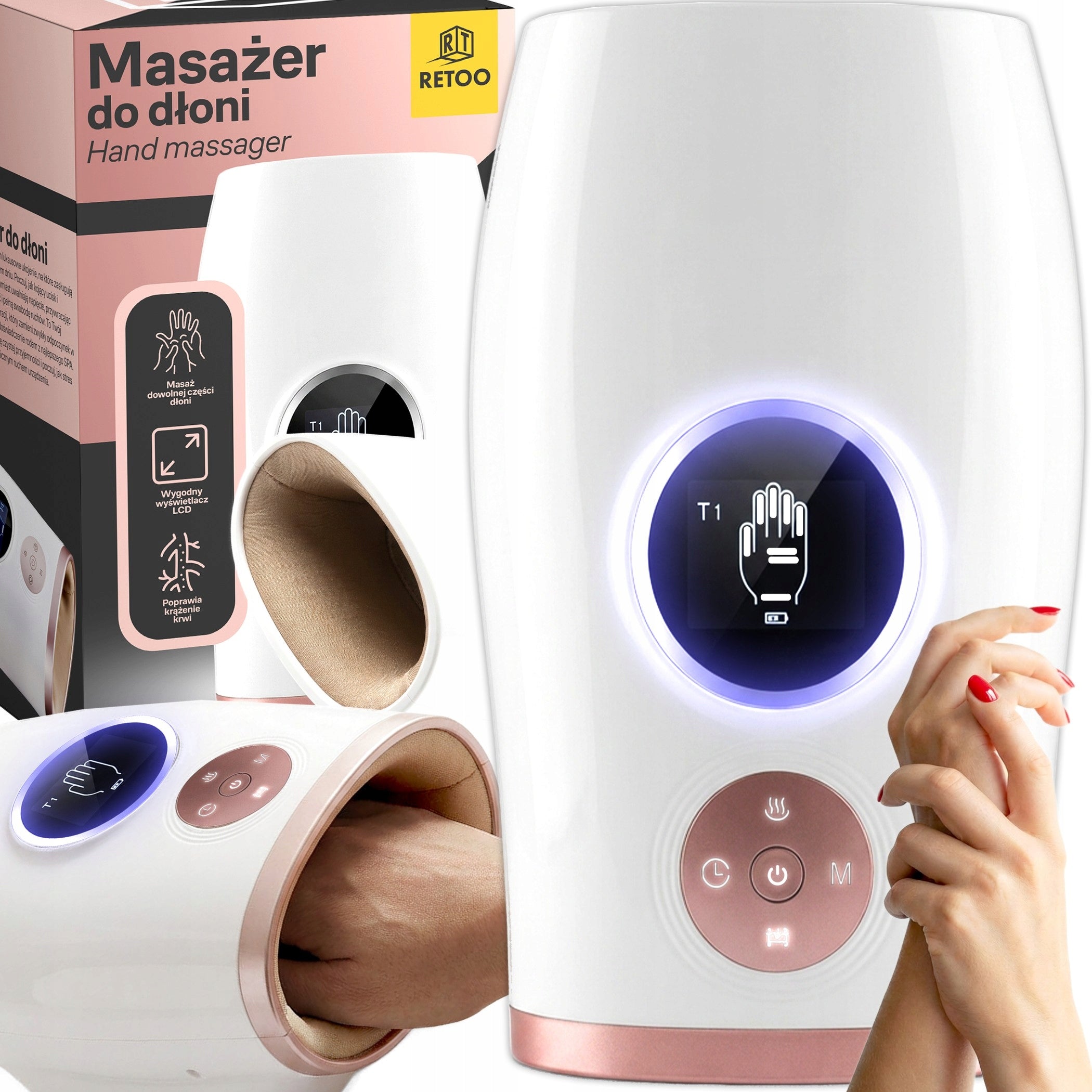 WIRELESS WRIST HAND MASSAGER WITH HEATING ACUPRESSURE RELAXATION