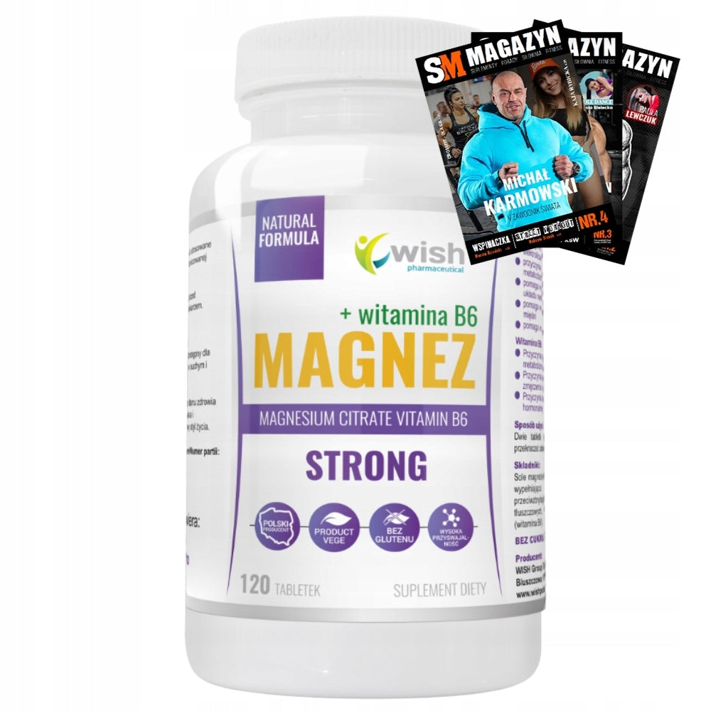 WISH MAGNESIUM STRONG B6 FORTE CONTRACTIONS MUSCLE STRESS BRAIN FATIGUE 120t