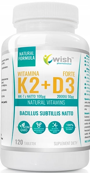 WISH Vitamin K2+D3 forte bones, immunity 120tab.