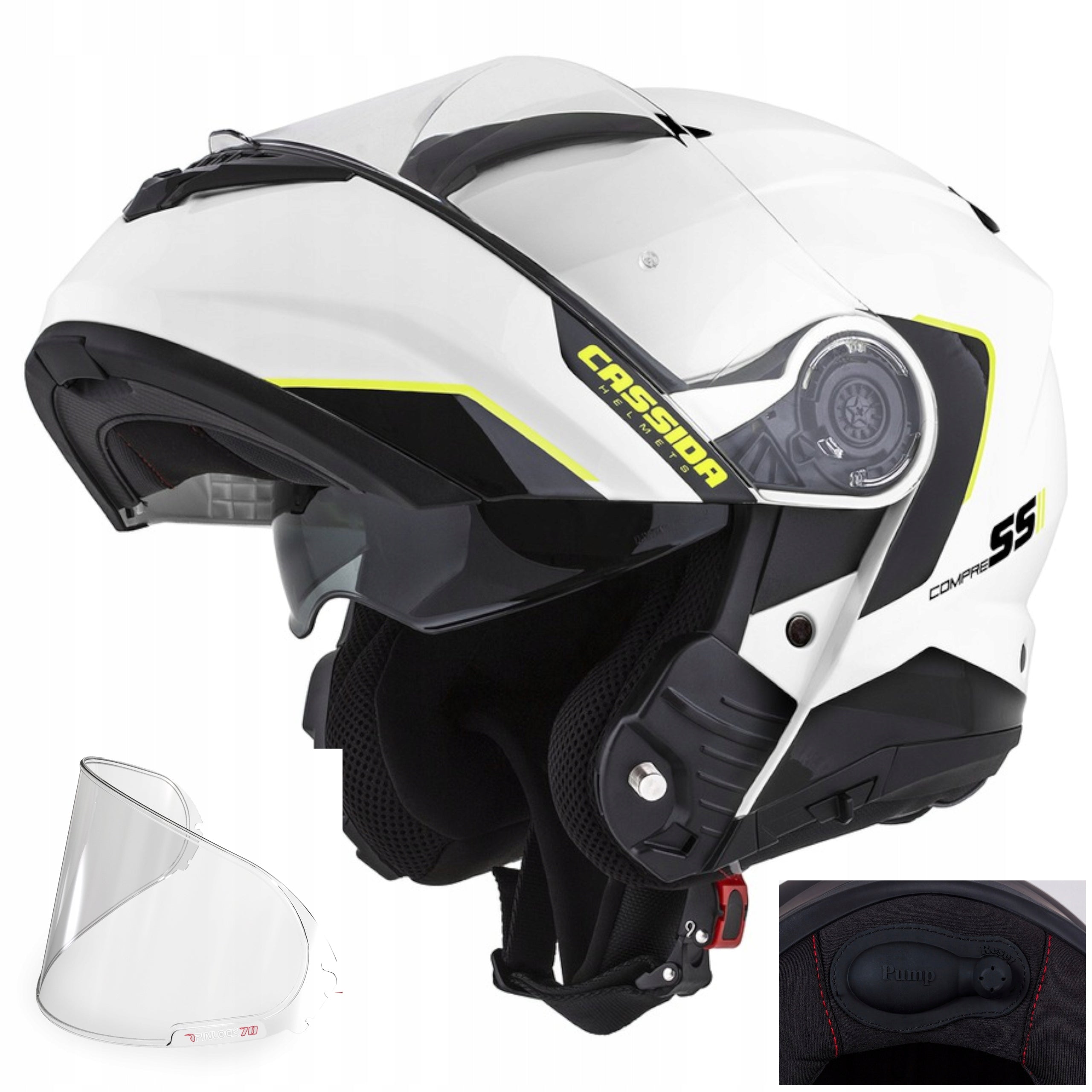 WITH PUMP CASSIDA MODULAR HELMET + PINLOCK 70 GLASS