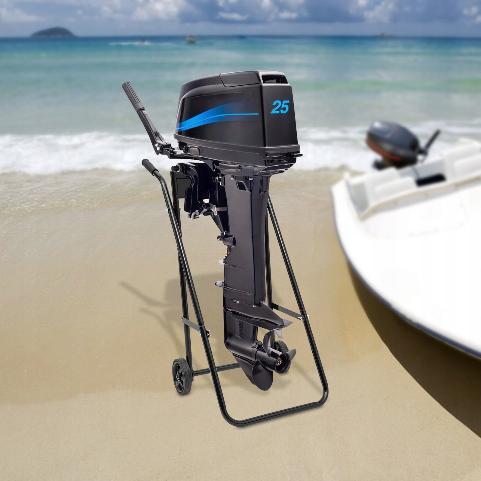 WITHIN 30 HORSEPOWER OUTBOARD BOAT MOTOR CART, MULTI PURPOSED ENGINE STAND Number of seats not specified