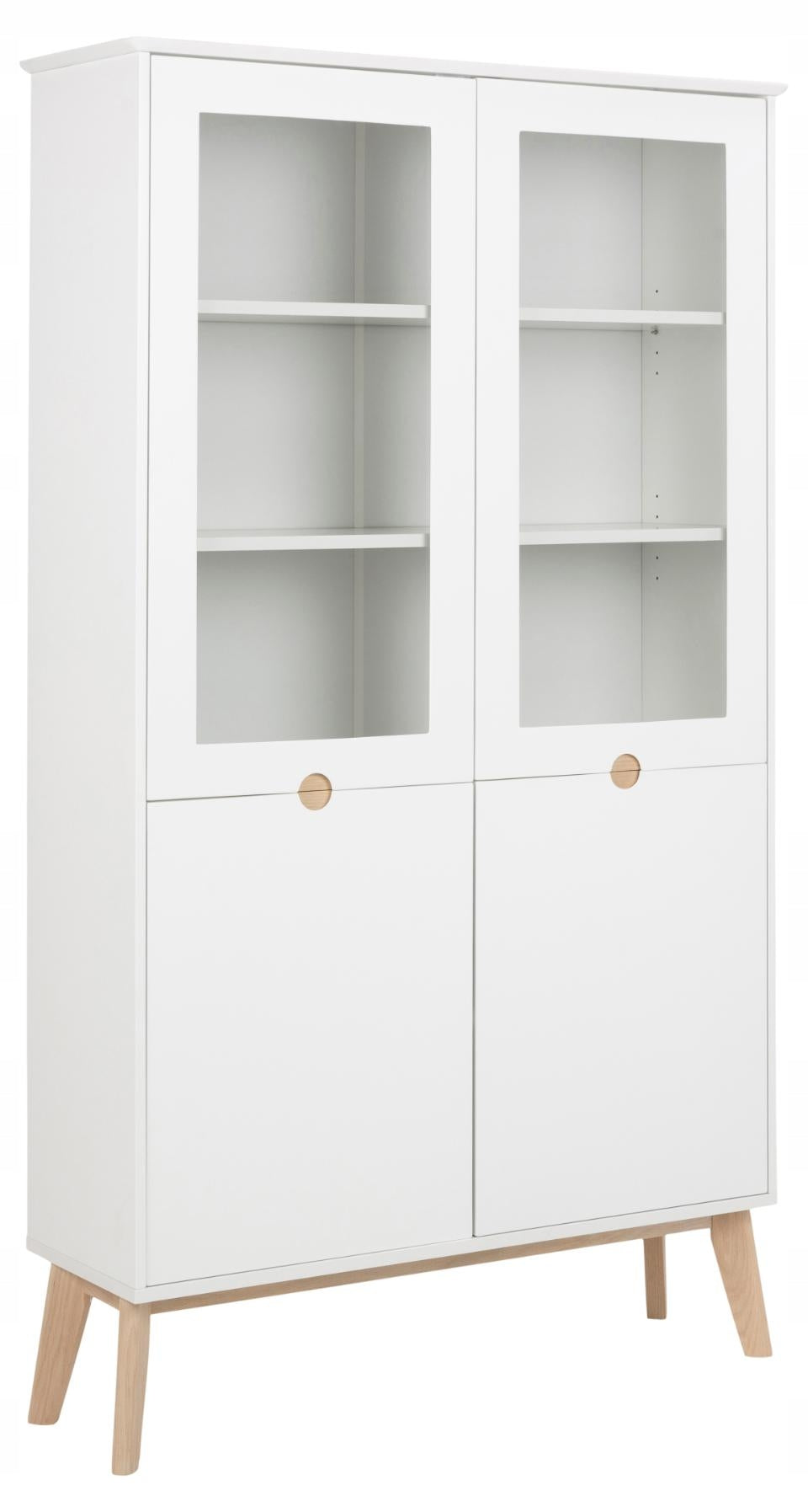 Vitrine Century, weiß/eichenfarben 
