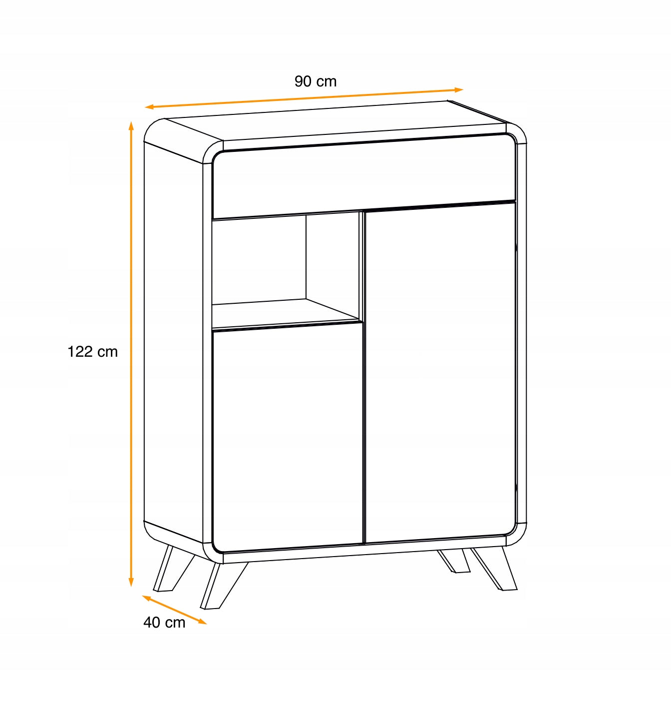 TV-Tisch ASM Rund, grau/braun 