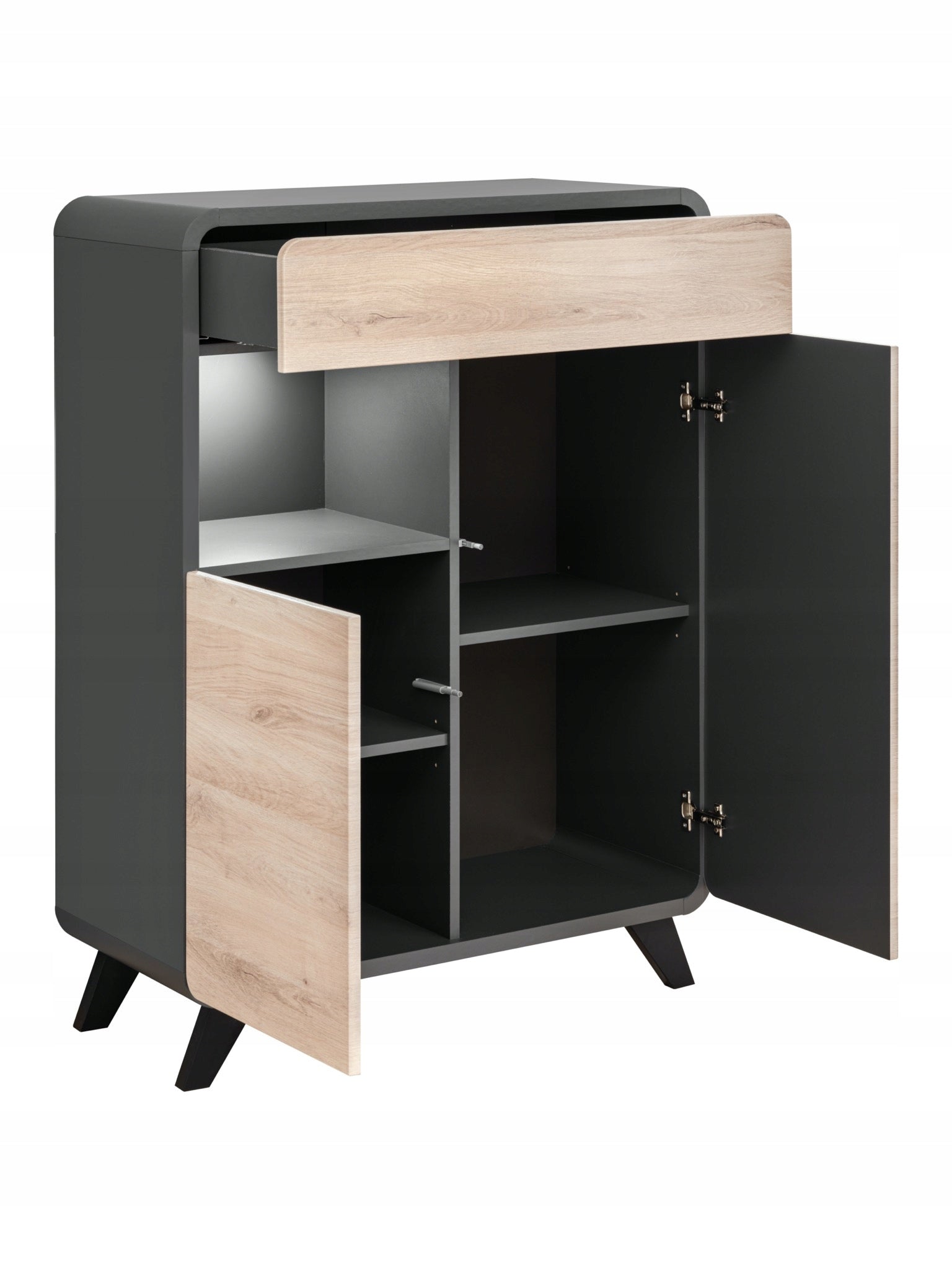 TV-Tisch ASM Rund, grau/braun 