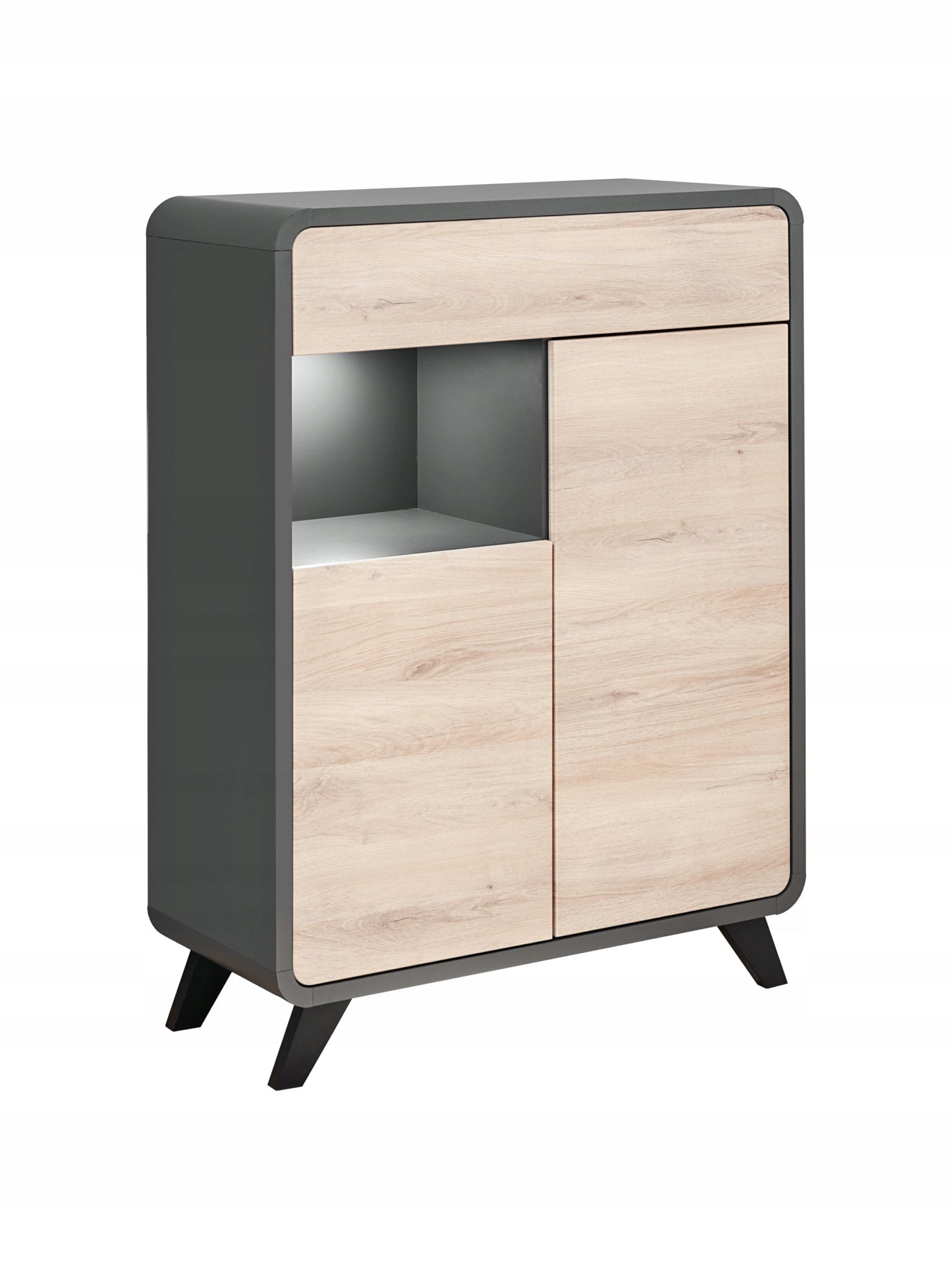 TV-Tisch ASM Rund, grau/braun 
