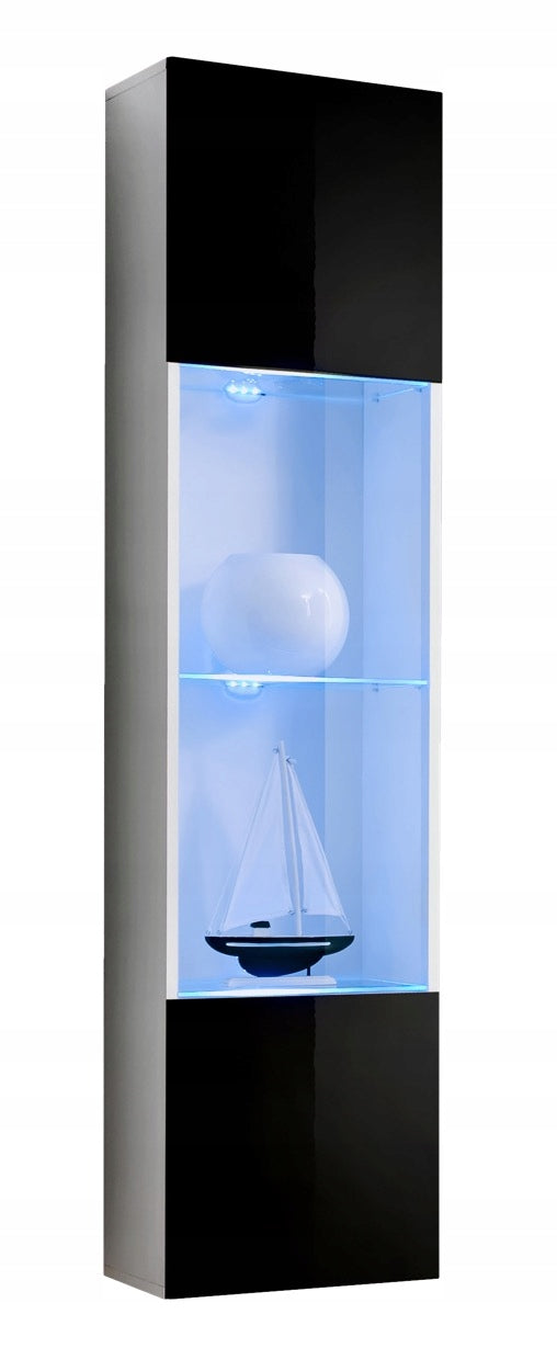 Vitrine Fly 42, weiß/schwarz 