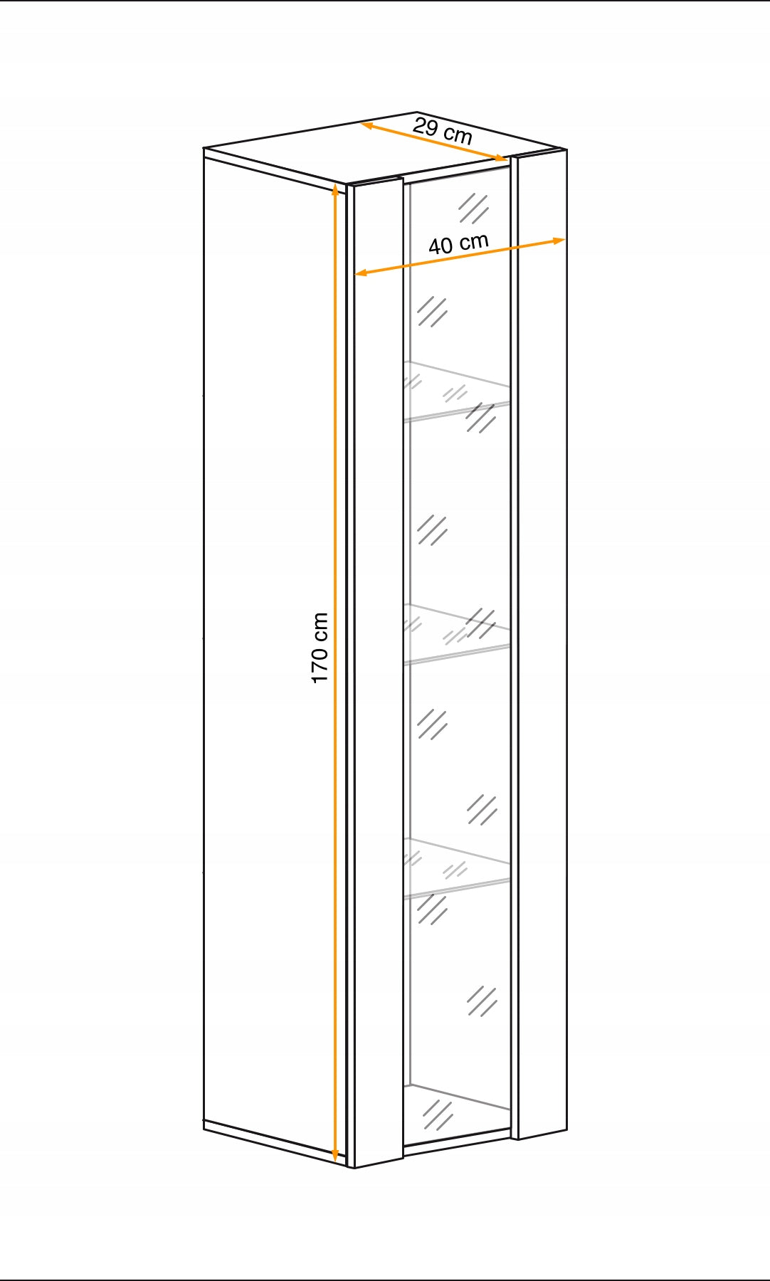 Vitrina ASM Fly 41, juoda/balta