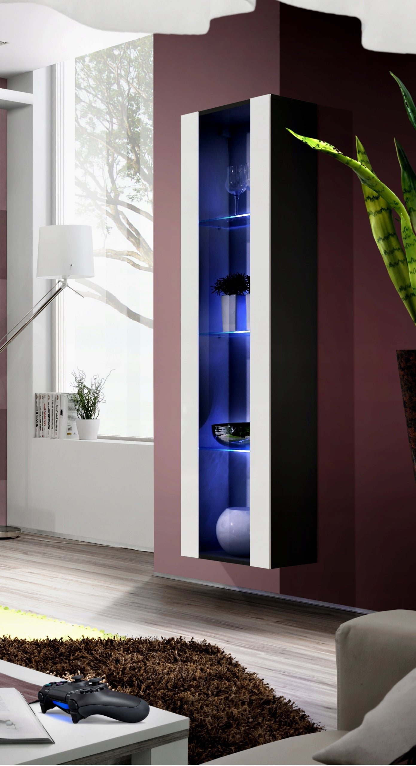Vitrine ASM Fly 41, schwarz/weiß 