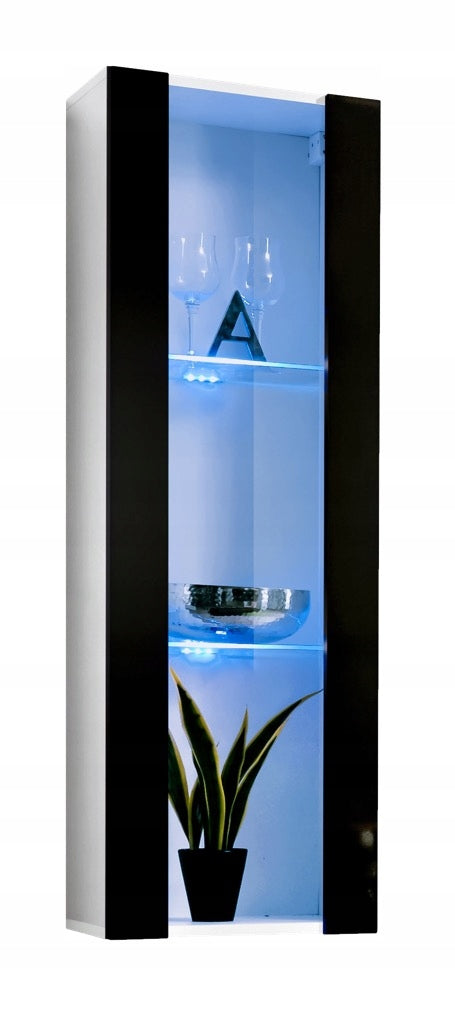 Vitrine Fly 21, weiß/schwarz 