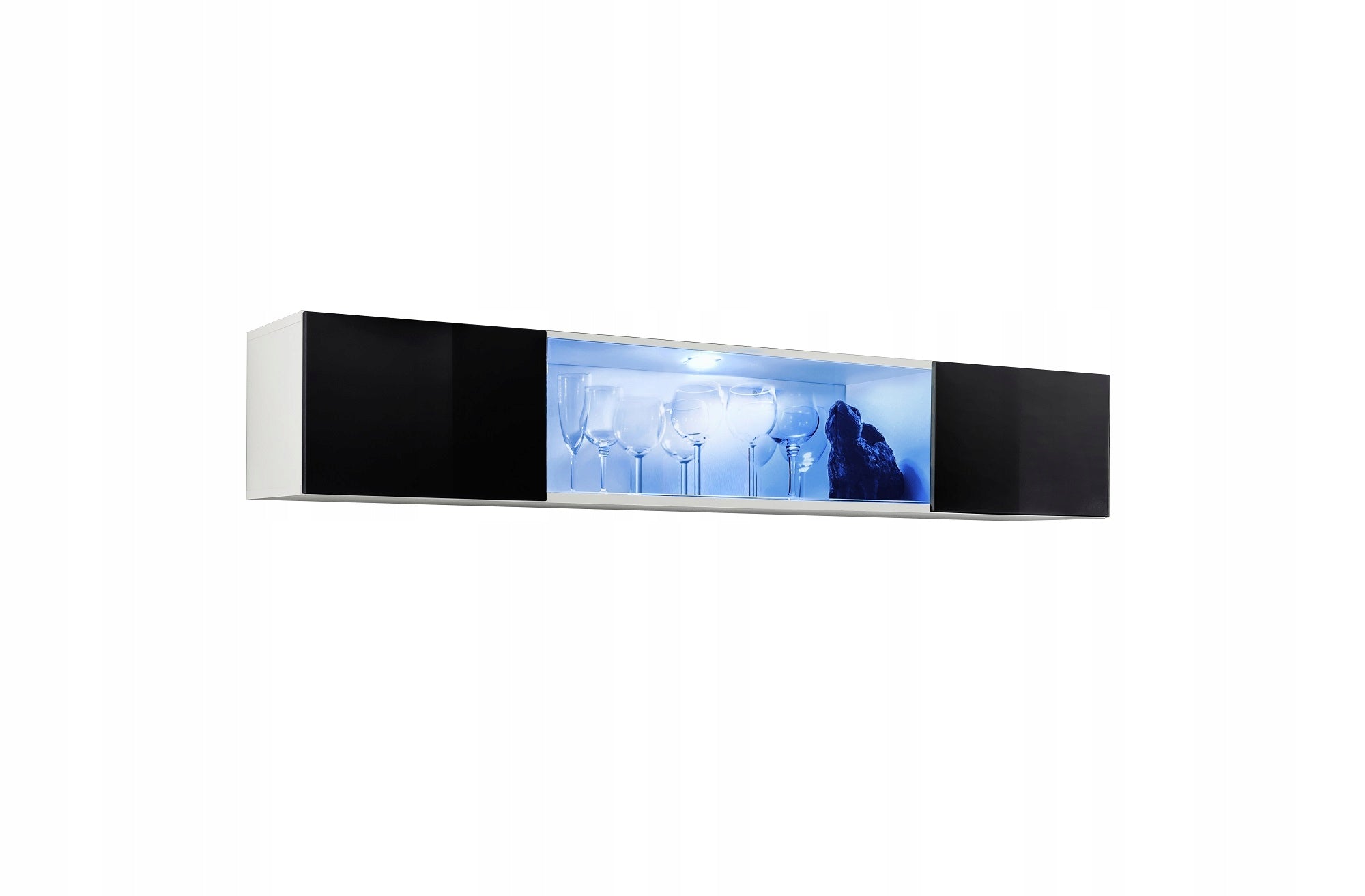 Vitrine ASM Fly 52, weiß/schwarz 