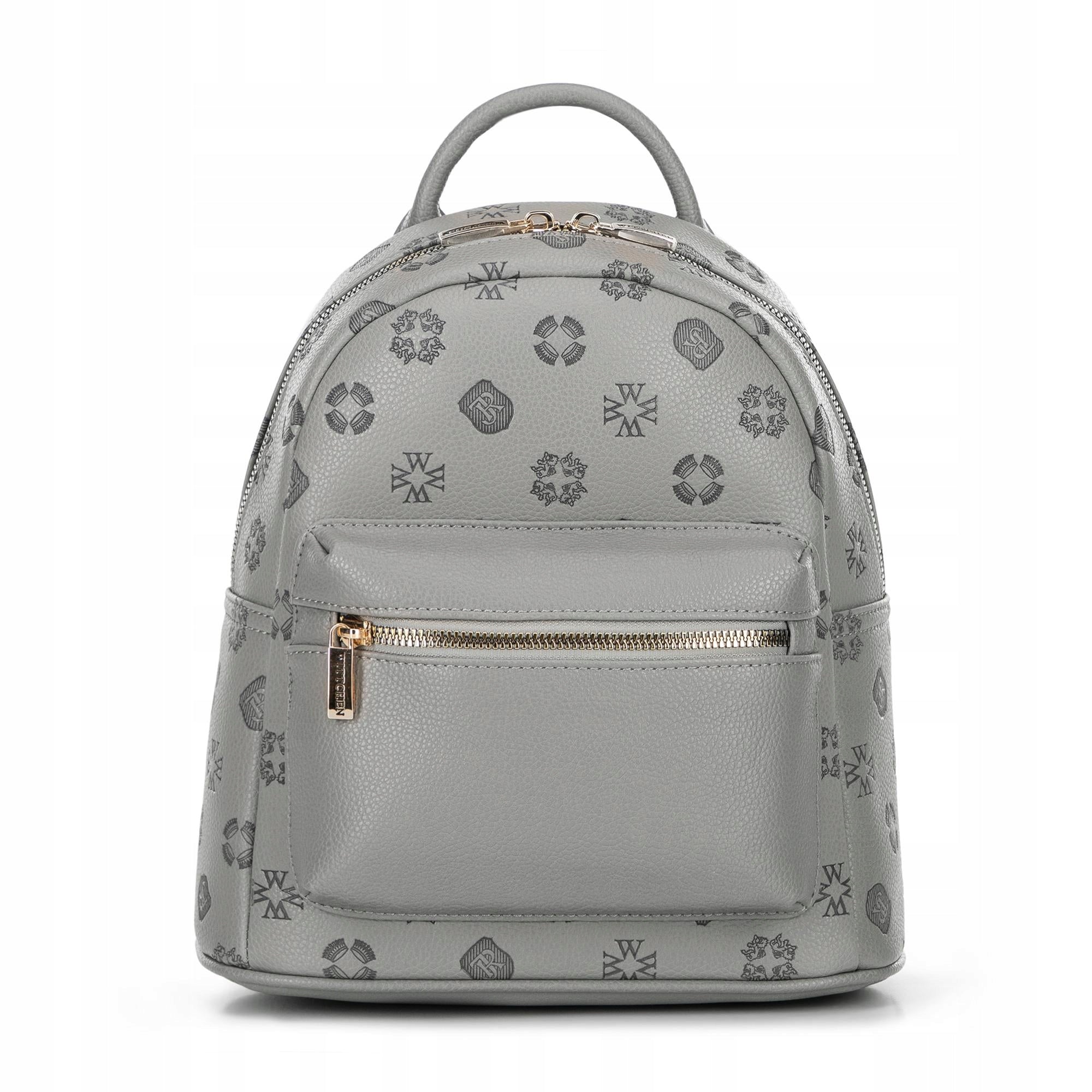 WITTCHEN Women's eco leather backpack 101-4Y-P09-8 grey monogram