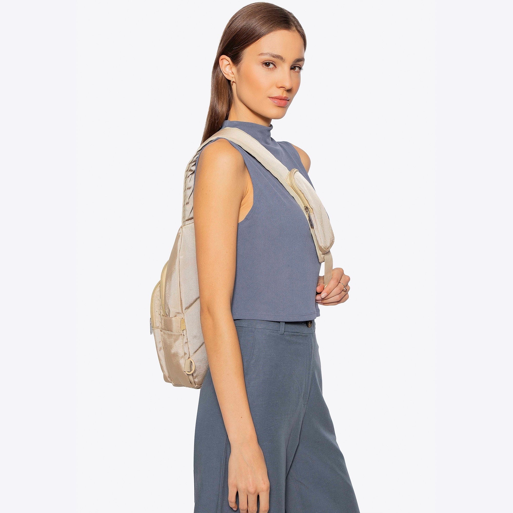 WITTCHEN backpack for one shoulder beige Main pattern plain