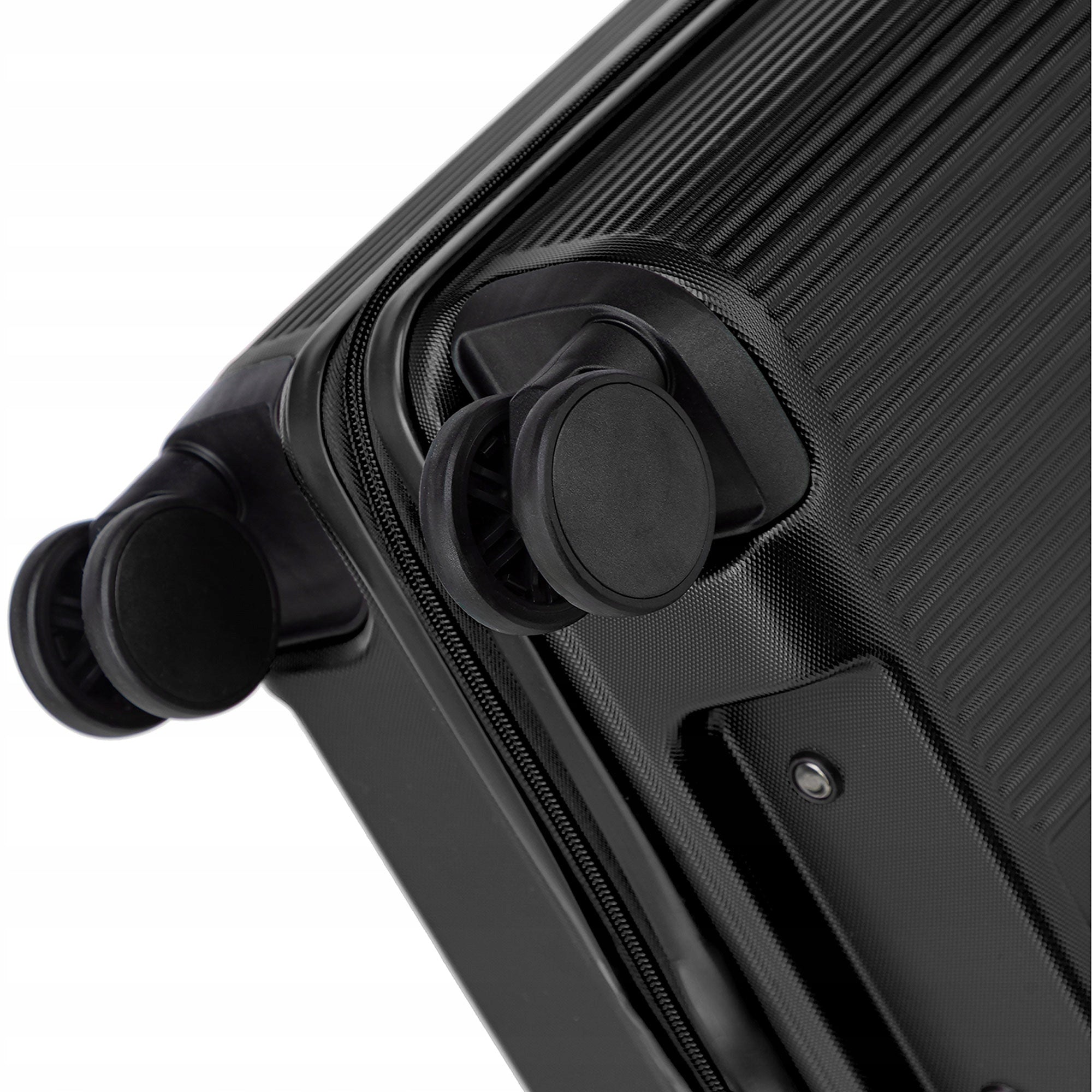 WITTCHEN small suitcase made of ABS with small stripes black Additional features with telescopic handle