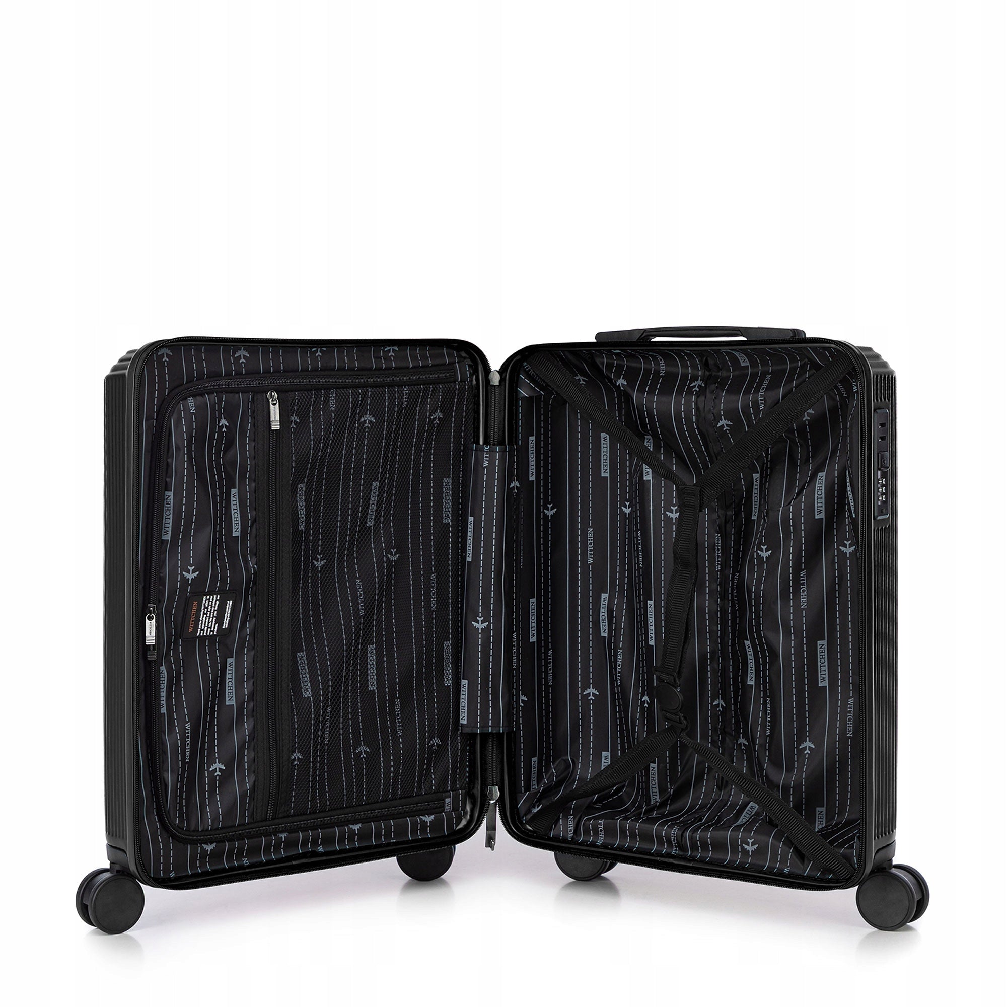 WITTCHEN small suitcase made of ABS with small stripes black Main pattern stripes